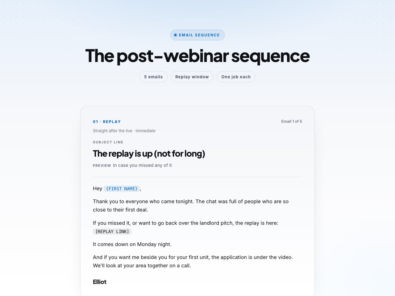 Post-webinar preview